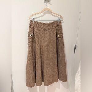 Elegant Brown Houndstooth Skirt